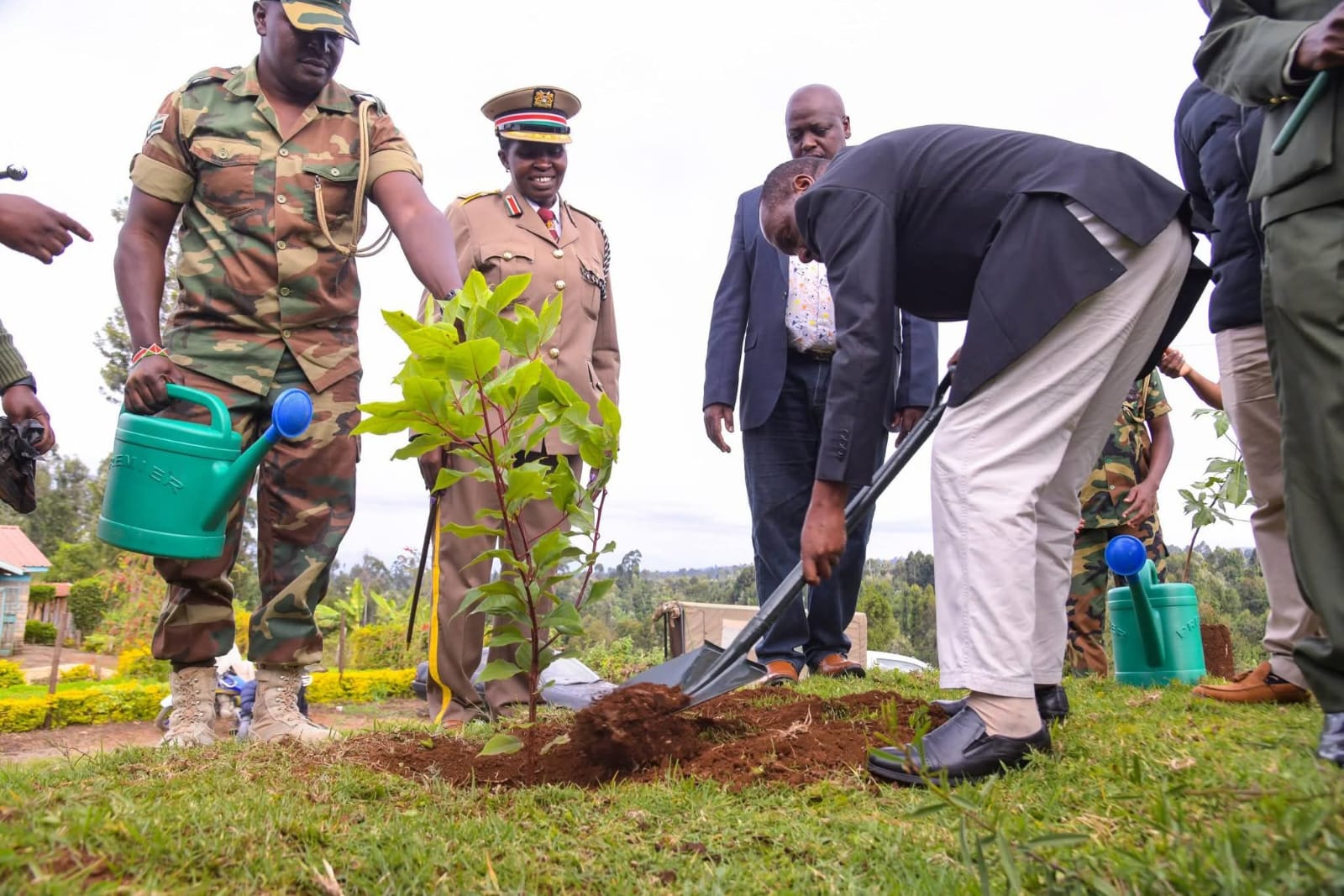PS Mugambi during the ceremonial tree planting during the 63rd Madara day celebration.