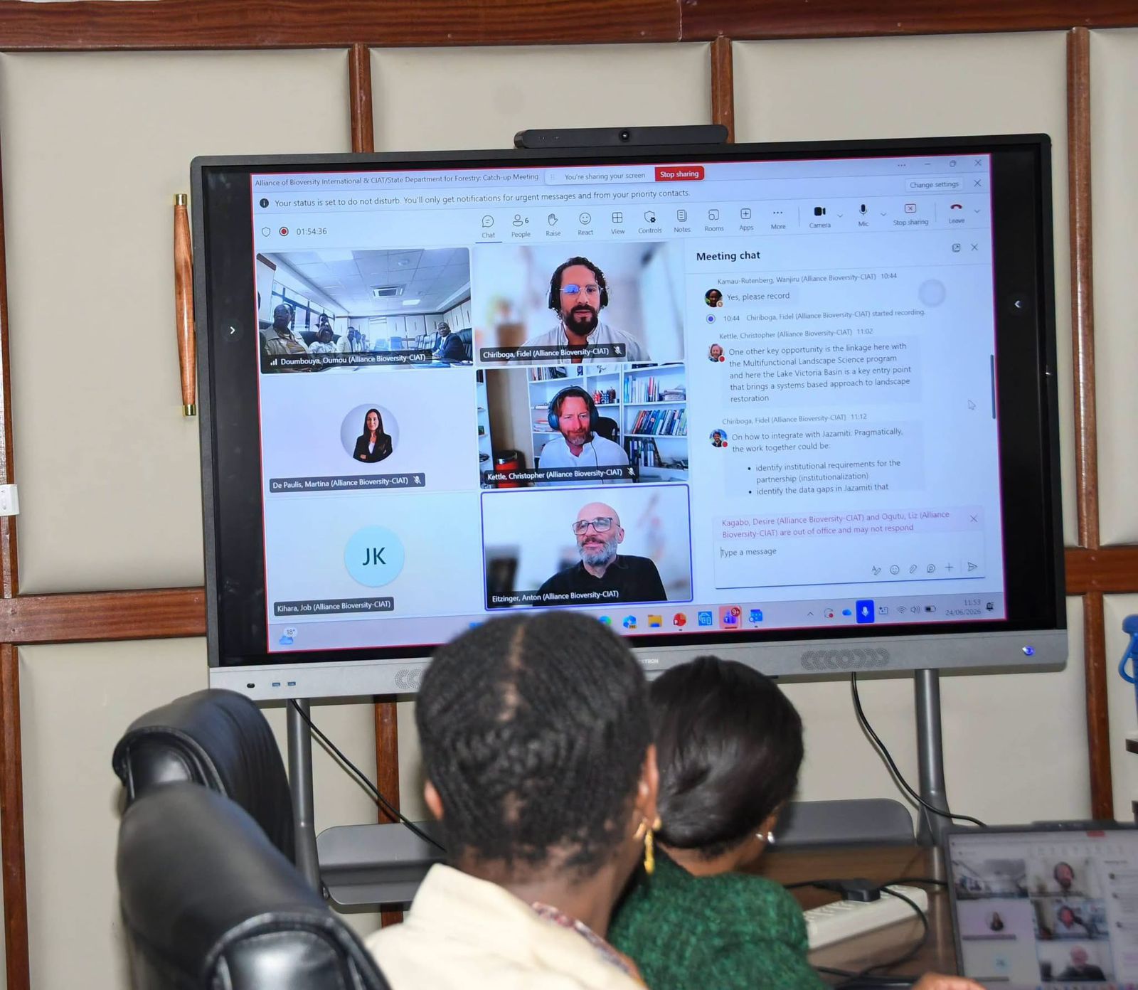 State department official together with CIAT officials during a virtual engagement meeting on advancing the 15Billion Trees programme.