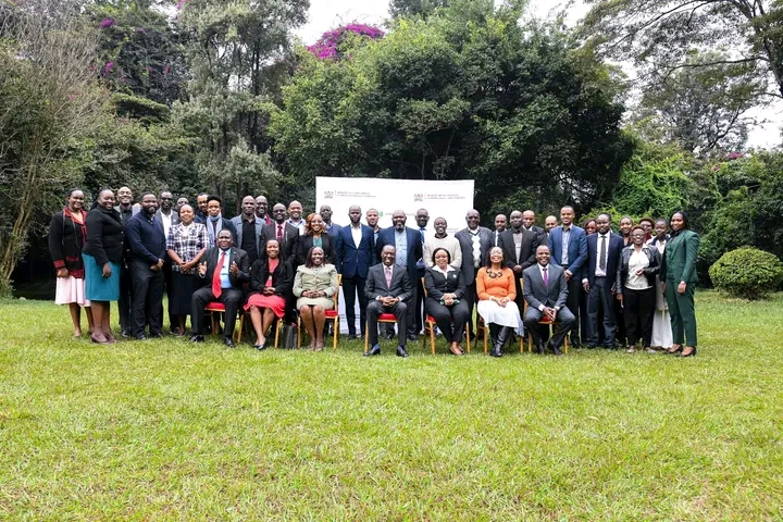 Principal Secretary Mr. Gitonga Mugambi and KEFRI CEO Dr. Jane Njuguna with other stakeholders after the National  Bamboo Stakeholders’ Breakfast Meeting 