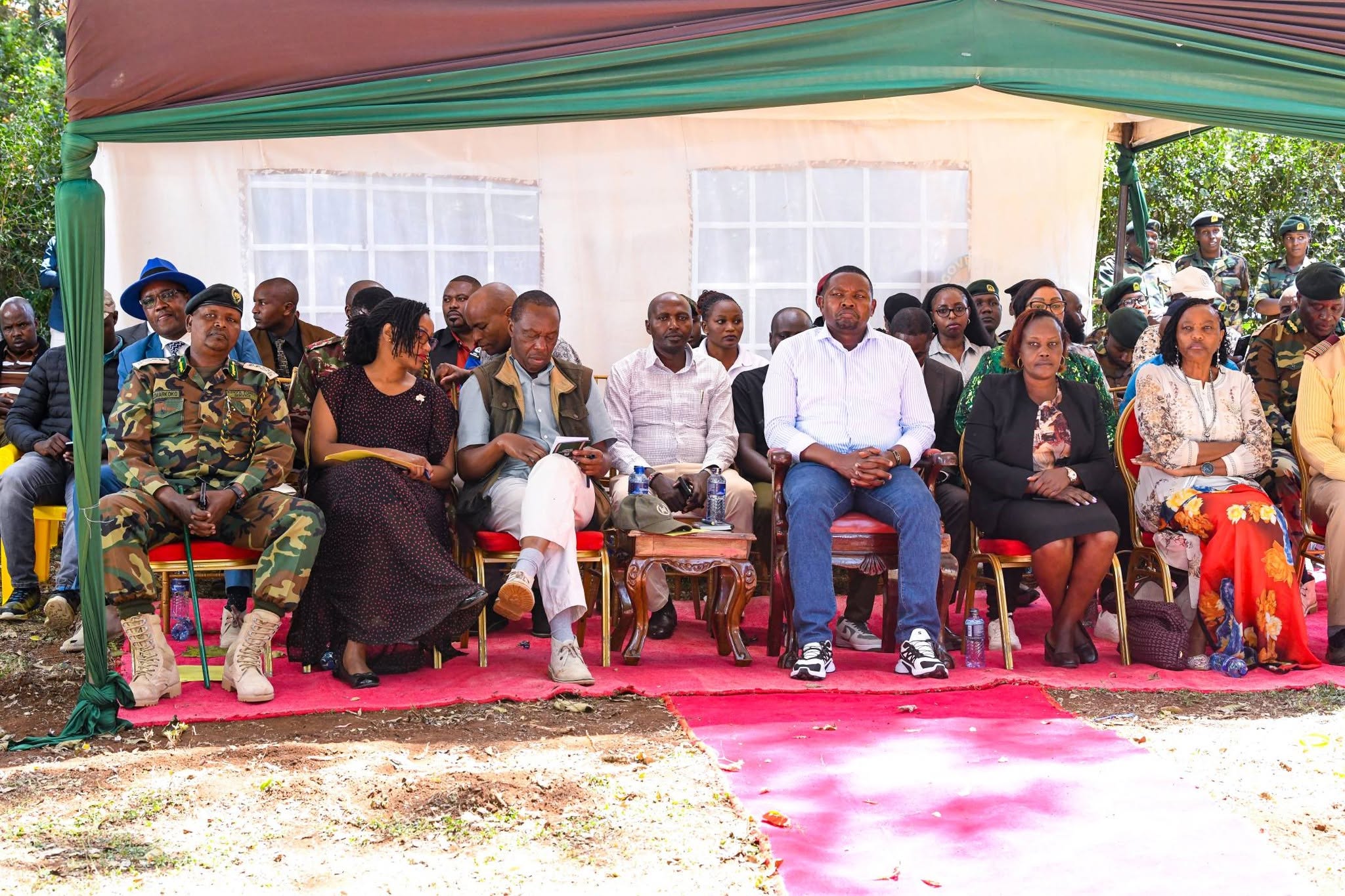 Chief Conservator of Forests Mr. Alex Lemakoko, Ps Diaspora Affairs Ms. Roseline Kathure Njogu, PS for Forestry Gitonga Mugambi and Meru Governor Isaac Mutuma joined the Community Forest Association ( CFA) in celebrating 20 years of community led forest conservation.