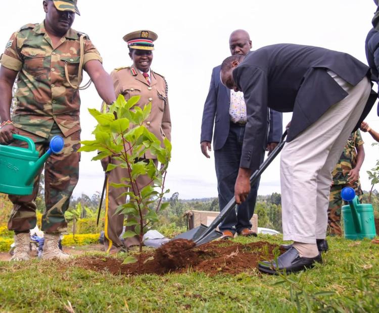 PS Mugambi during the ceremonial tree planting during the 63rd Madara day celebration.