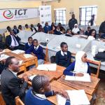 Forestry Principal Secretary Mr. Gitonga Mugambi, accompanied by Diaspora Affairs Principal Secretary Ms. Roseline Njogu, participated in the national rollout of the National Digital Class Experience at Meru Junior School in Meru County.